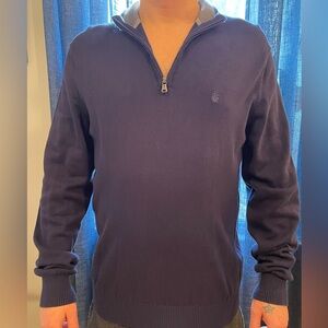 IZOD Men's Dark Blue Zip-Up Sweater